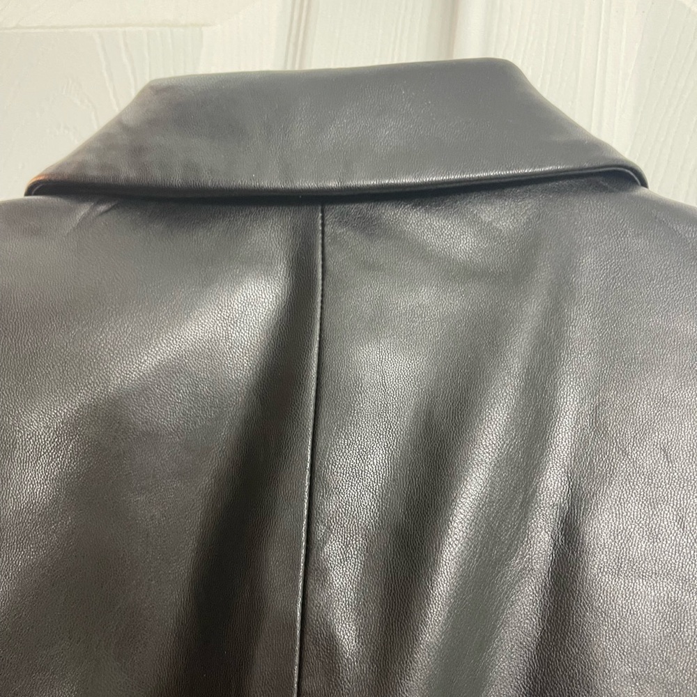 Nine West Black Fitted imitation leather Blazer Jacket size small women’s NWT - Picture 8 of 12